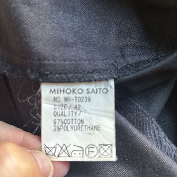 Mihoko Saito Black Dress Long Flare Pants Japanese Size 42 - Picture 10 of 11